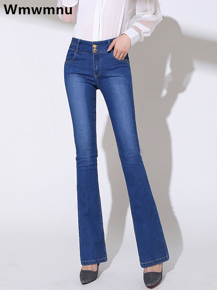 Oversized Slim Flare Denim Pants Women Streetwear High Waist Pantalones Skinny Jeans Casual Vaqueros Stretch Cowboy Trousers