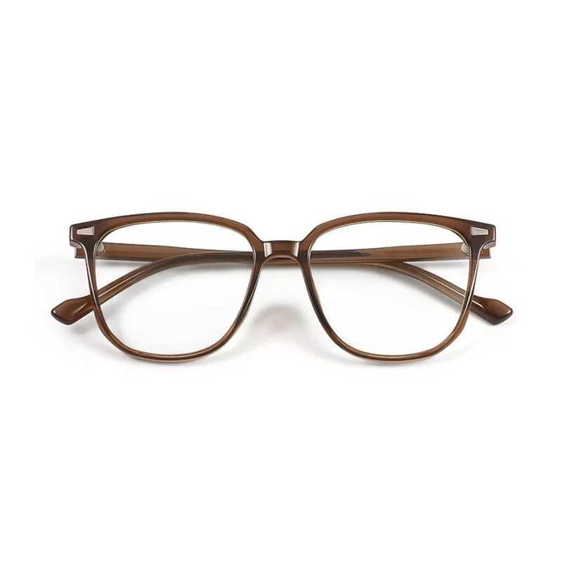 2024 Trondi Olive Green Square Finished Myopia Womens Ultra Light PC Frame Anti Blue Light Prescription Glasses W240906