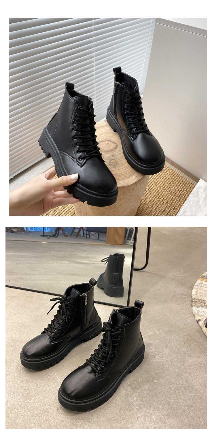 Autumn Black Martin Boots Womens Muffin Thick Soled Fashion Short Ankle Boots Women Shoes 240826