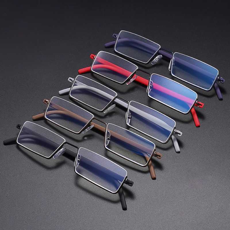 May Flower metal anti blue light reading glasses mens half frame prescription glasses mens TR90 glasses with case oculos+1.75 W240906