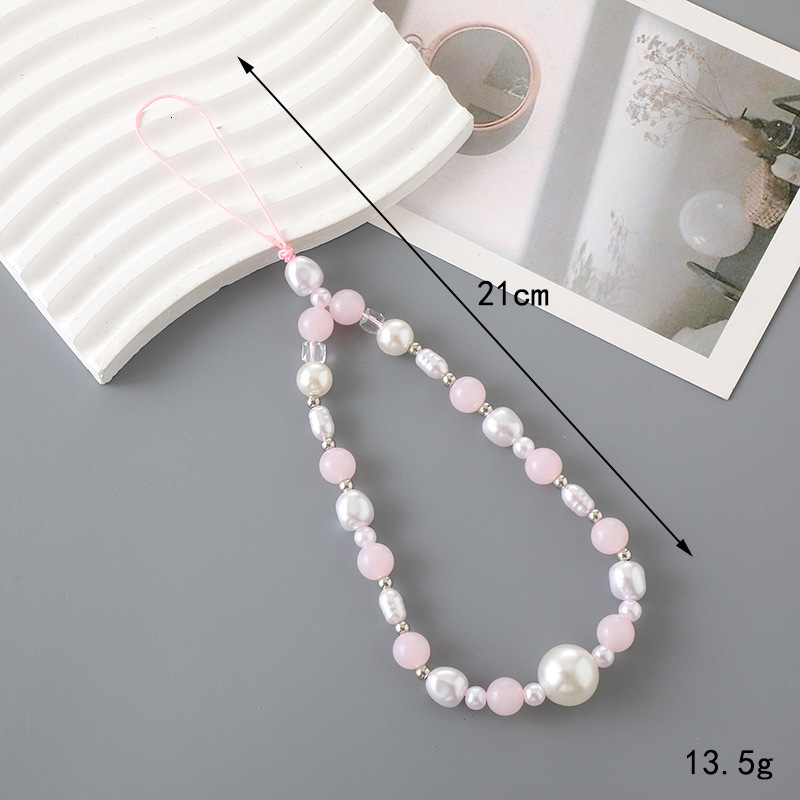New style fresh and sweet bow pink series handmade bead mobile phone hanging rope chain decoration