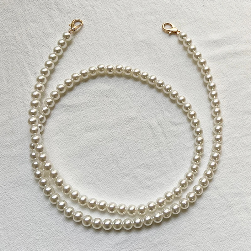 High quality pearl bag chain gold and Ailver buckle bag chain accessories portable diagonal span 10mm pearl chain 240904