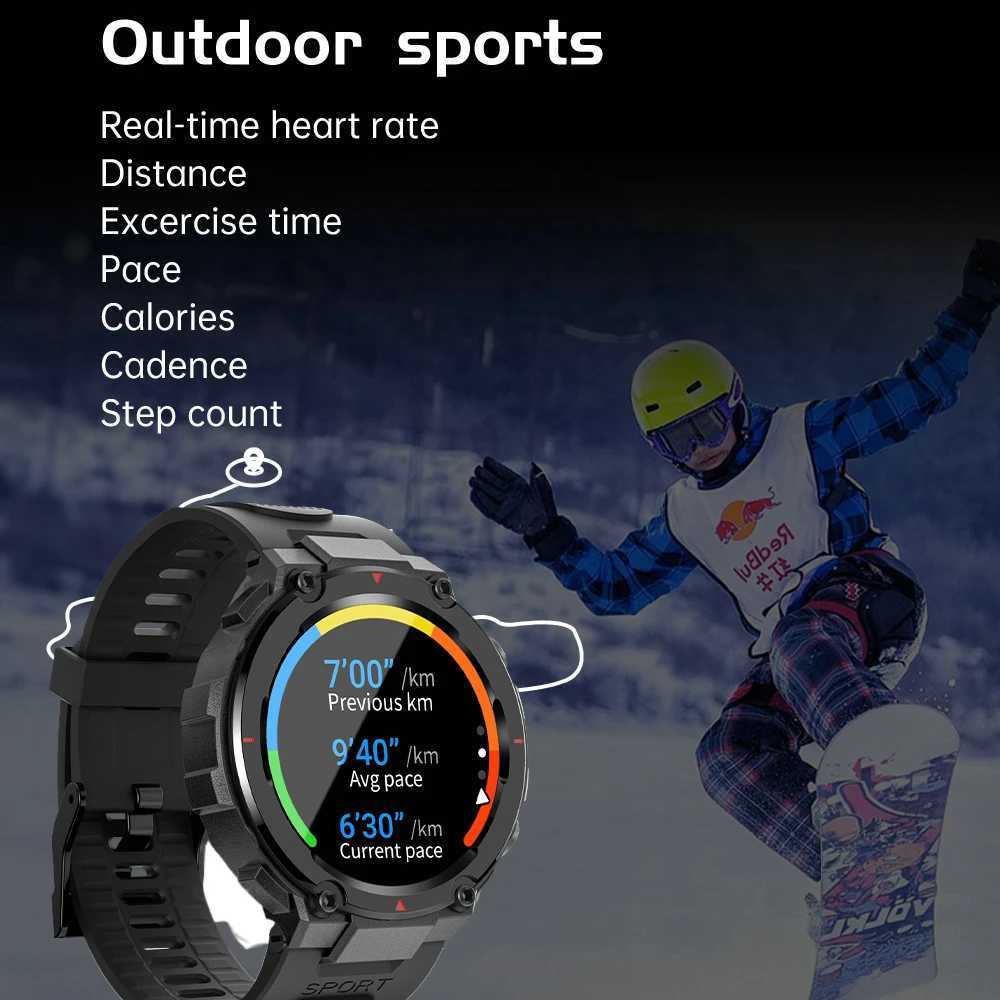Integrated GPS Smart Watch for Men HD Large Round Screen BT Call Multiple Sport Modes IP68 Waterproof Mens Smartwatch M240907