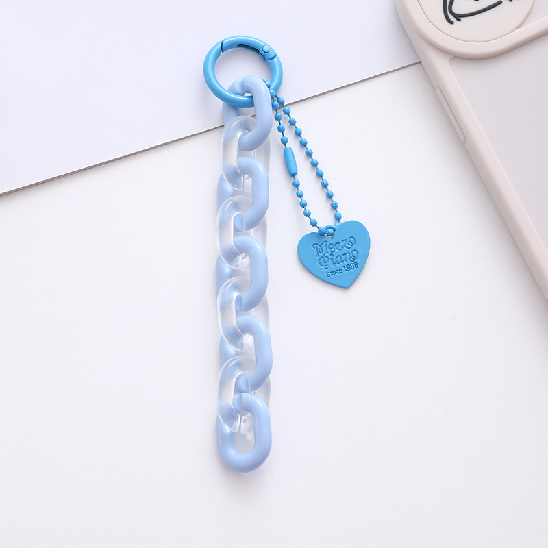 Colorful jelly acrylic chain pendant ins summer love protection cover hanging decoration car keychain