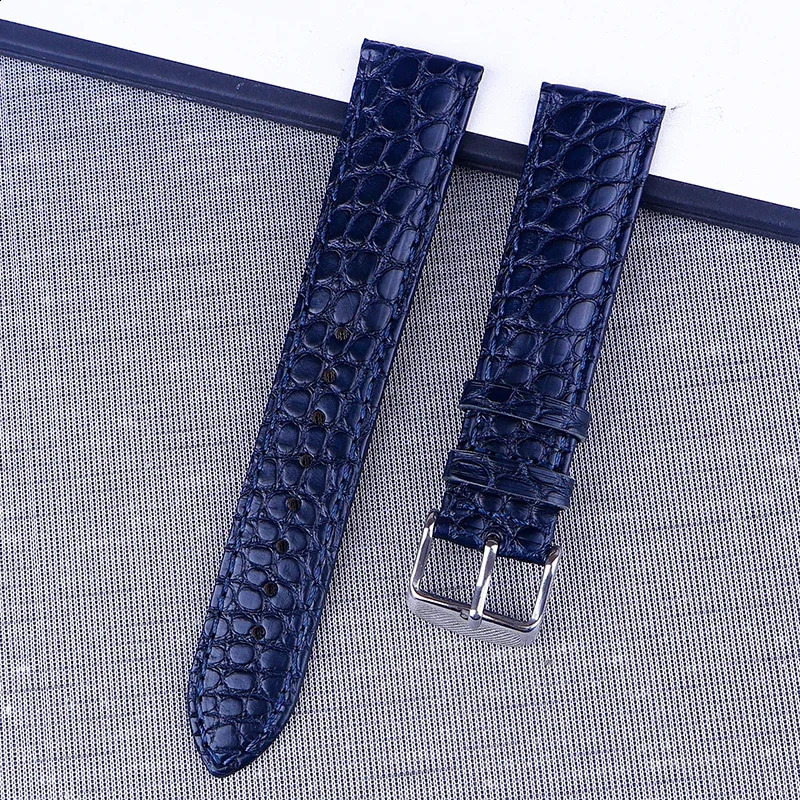 High Quality Handmade American Alligator Leather Watch Strap 16 18 19 20 22mm Brown Men Women Bracelet Quick Release 240906