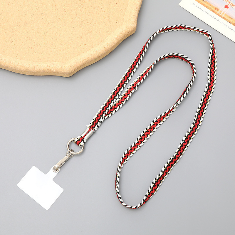 Yilian new style small fragrant woven crossbody chain phone case hanging decoration gradient color shoulder strap anti loss long pendant for women