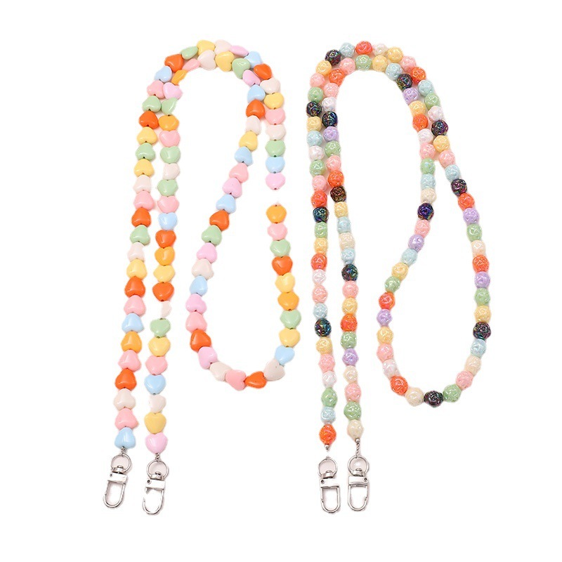Yilian New Alien Beaded Love Cross Case Accessories Mobile Phone Hanging Rope Bag Single Shoulder Chain