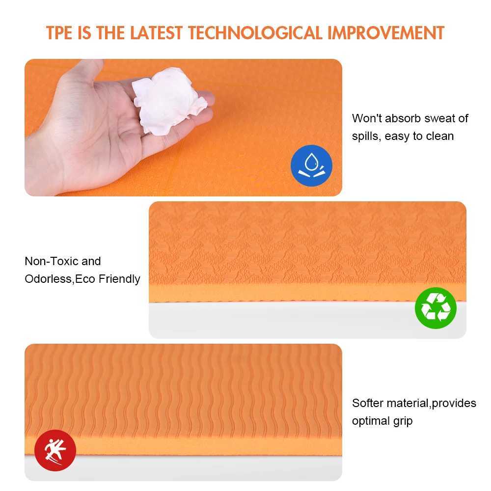Environmentally friendly anti slip yoga mat body alignment system SGS certified TPE material texture anti slip surface and best mat W240906