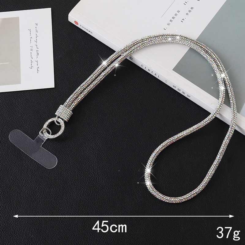 Light new luxury high-end water diamond crossbody luggage, keychain, pendant, mobile phone hanging rope can be carried