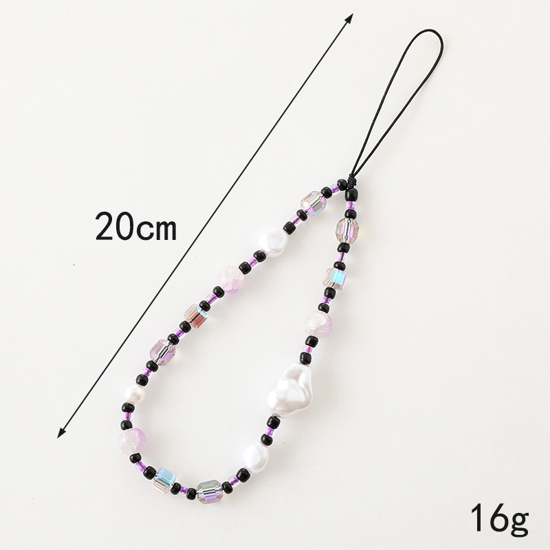 New mixed bead irregular pearl chain hanging pendant mobile phone lanyard