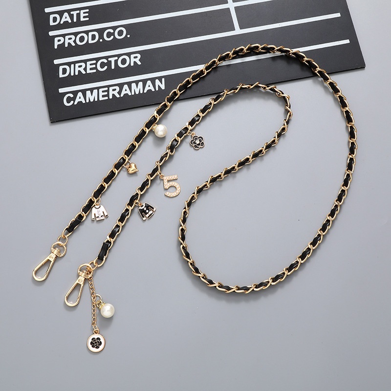 New Xiaoxiangfeng five character leather crossbody bag with chain accessories DIY shoulder strap mobile phone rope hanging decoration