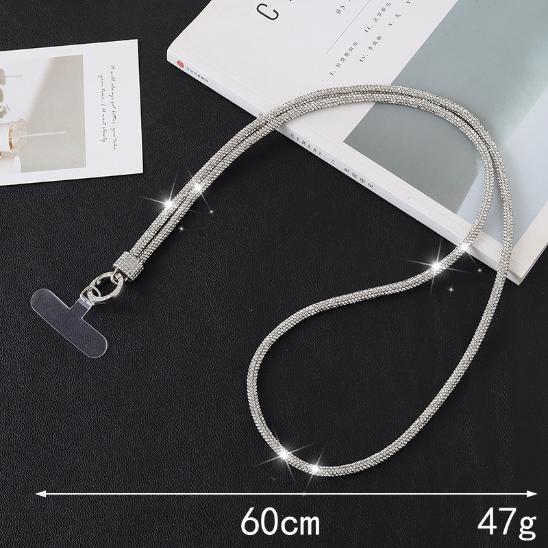 Light new luxury high-end water diamond crossbody luggage, keychain, pendant, mobile phone hanging rope can be carried