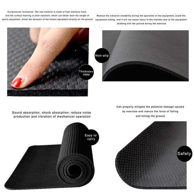 1 yoga mat treadmill exercise mat anti slip exercise bike mat coach hardwood floor carpet bike protection W240906
