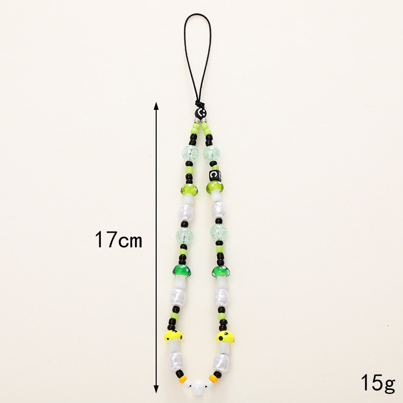 Little Bear Colorful Mushroom Mobile Phone Rope Hanging Short Handheld Drop and Anti Loss Chain
