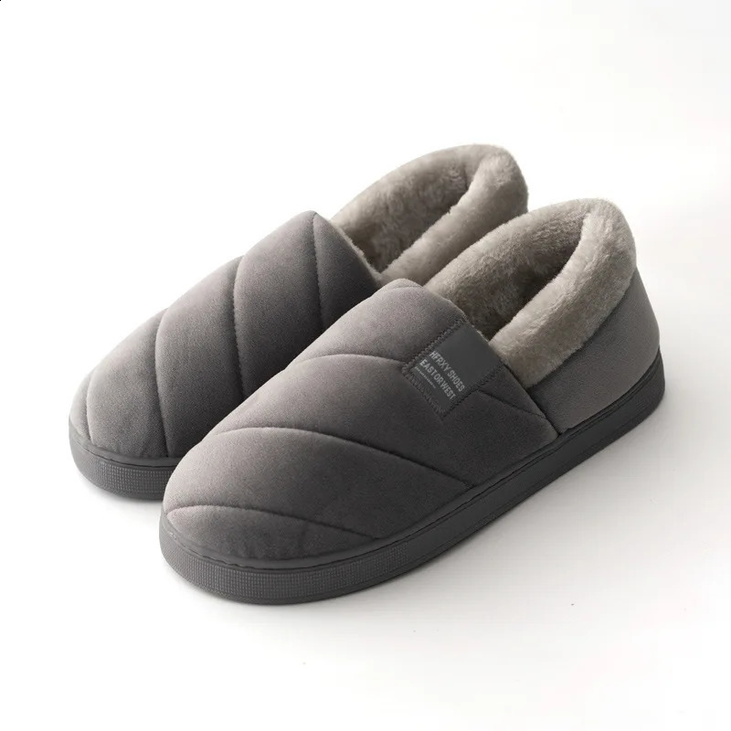 Large 4647 Men Winter Warm Furry slippers Couples Casual Bedroom Outdoor Thick Sole Non-Slip Slides Fashion Shoes For Men 240904
