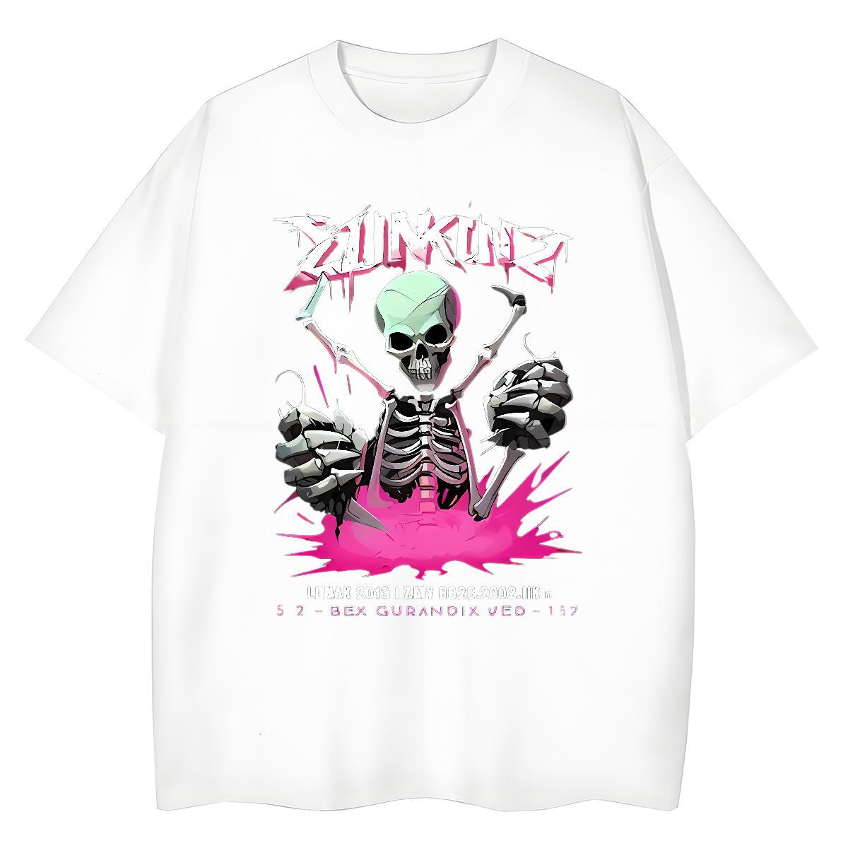 Fashion Woman T Shirts 100% Cotton 230g Breathable Sports Street Wear skull Lady T shirt Wholesale DIY Logo Clothes