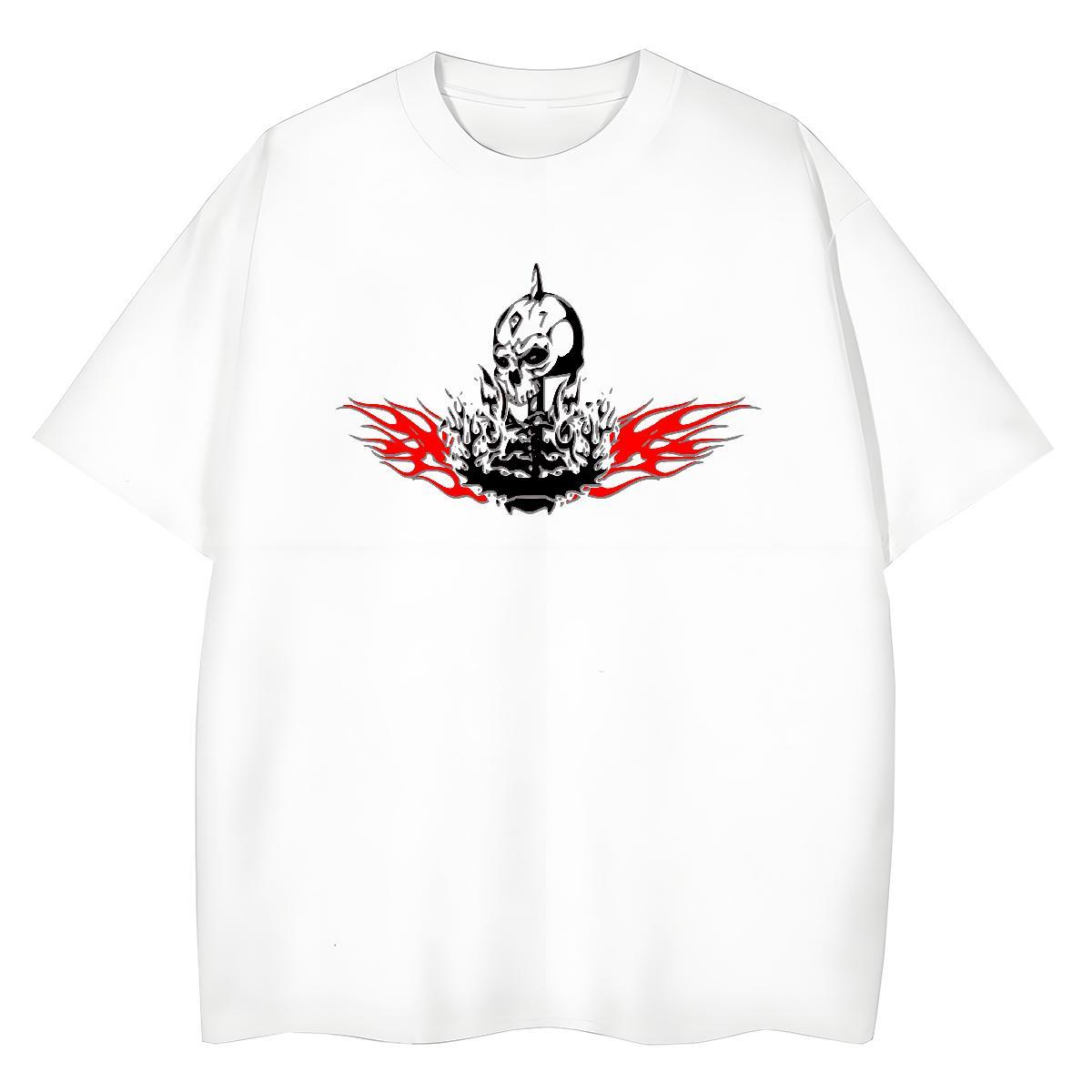 Stylist T Shirt For Woman 230g 100% Cotton Breathable Soft Street Wear skull Lady T shirt High quality DIY Anime Tees