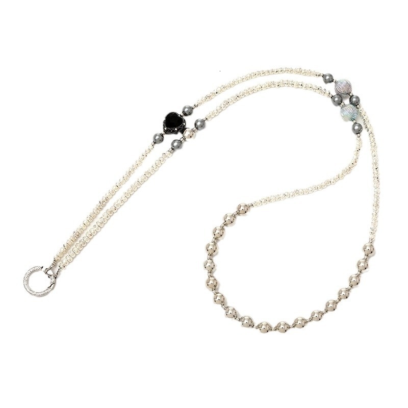 New lanyard can carry women's crystal bead crossbody DIY mobile phone chain luggage keychain pendant