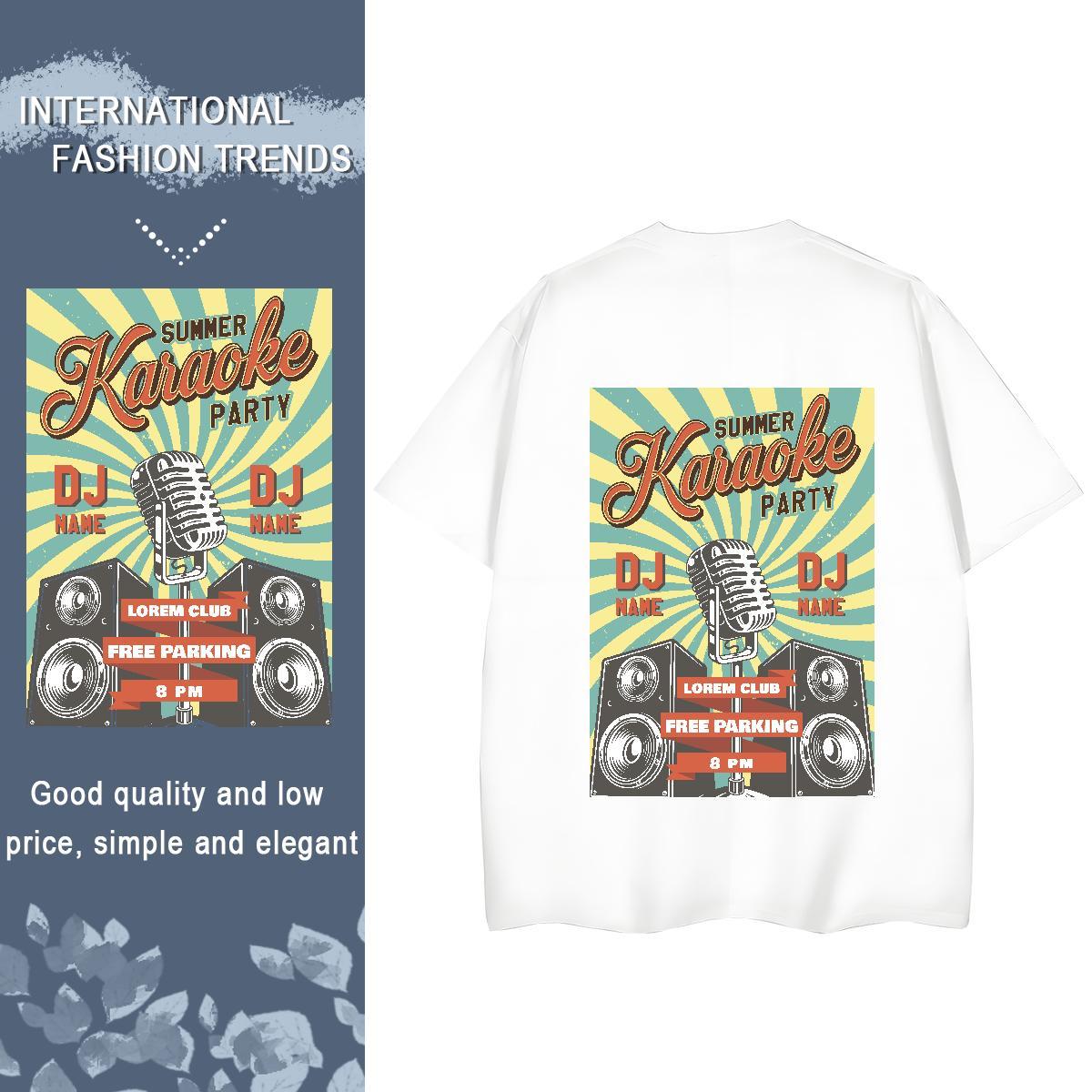 TOP Quality Womens T Shirts 100% Cotton 230g Crew Neck Breathable Casual Beach return to the ancients Lady T shirt 5A Cartoon Floral Printing Tees Shi