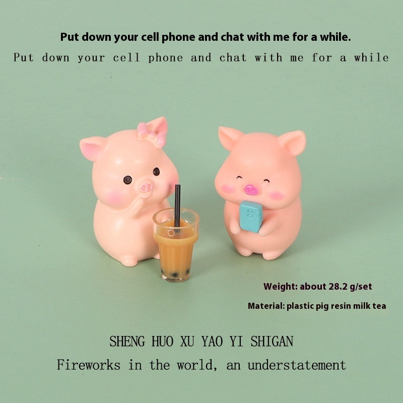 Whimsical Animal-Shaped Desk Sculptures - Adorable Mini Pig Collectibles