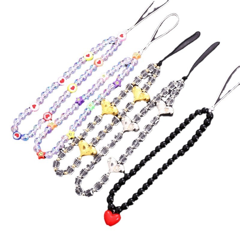 Yilian Jewelry New Love Chain Short String Five pointed Star Knot Phone Anti fall Hand Rope Hanging Ornament Pendant for Women