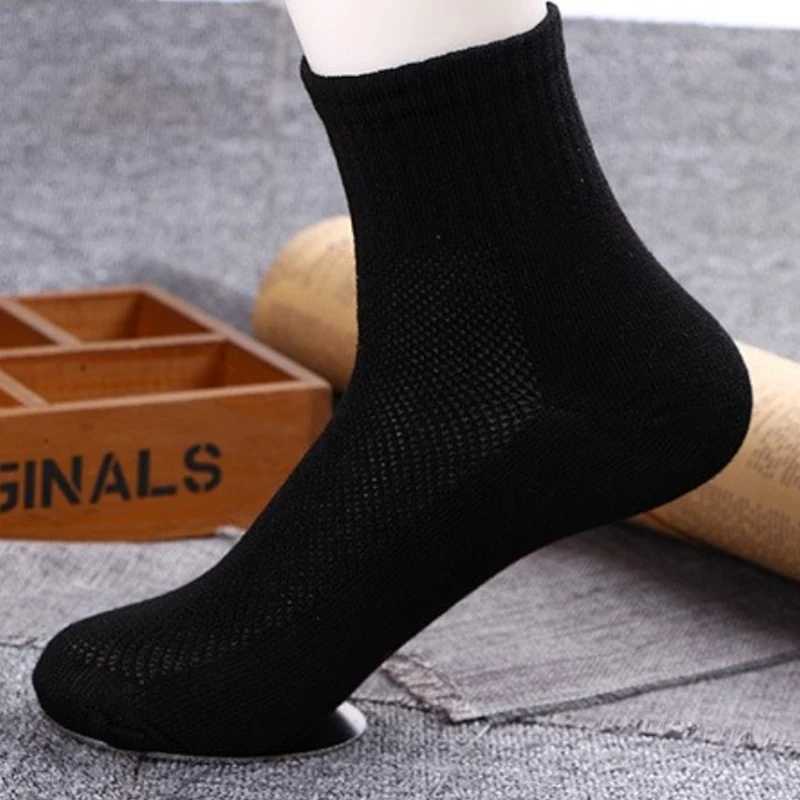 3 pairs/batch of mens mesh socks solid color spring and summer short leg business casual breathable cotton socks W240905