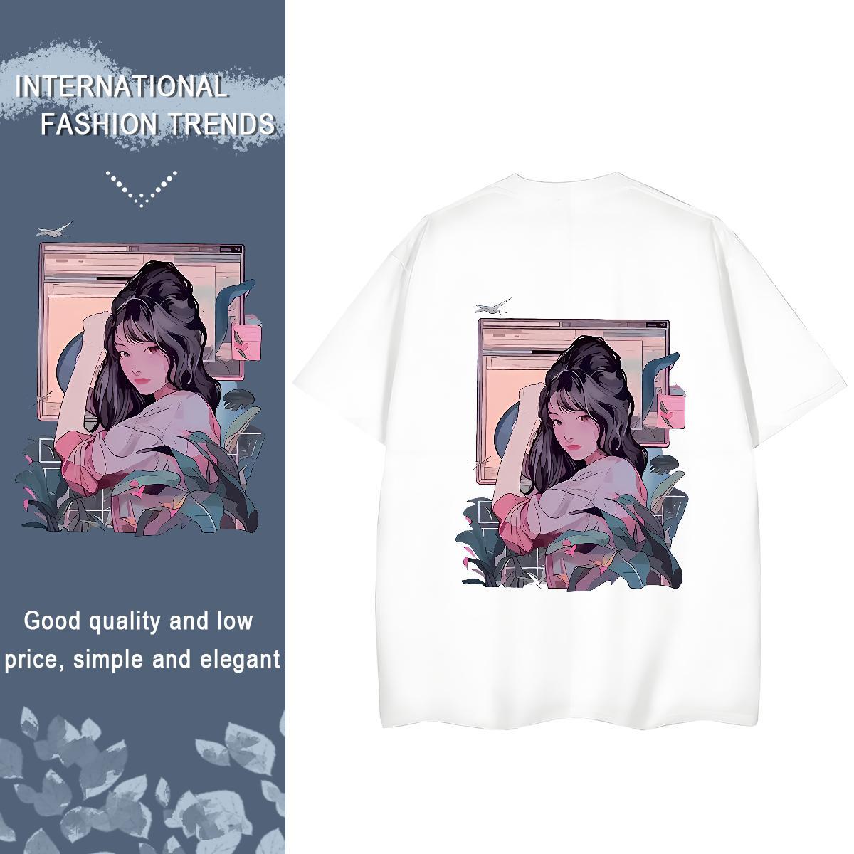 TOP Quality T-Shirts for Women 230g 100% Cotton Crew Neck Breathable Summer Casual women Unisex Tshirts Designer Oversized L-4XL Top Shirts