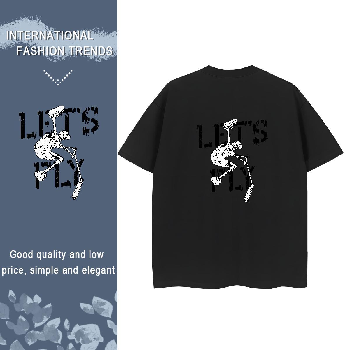 2024 Designer T shirt 230g Cotton O Neck Short Sleeves Sport logo Couples T Shirts Loose fit Black White Tshirts