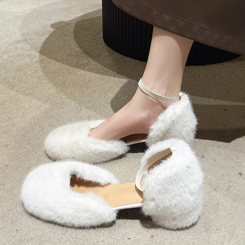 2024 Platform Heels ed Pumps Chunky Sandals Velvet Shoes Women Latest Increasing Height Round Toe Hollow Fashion Block 240904