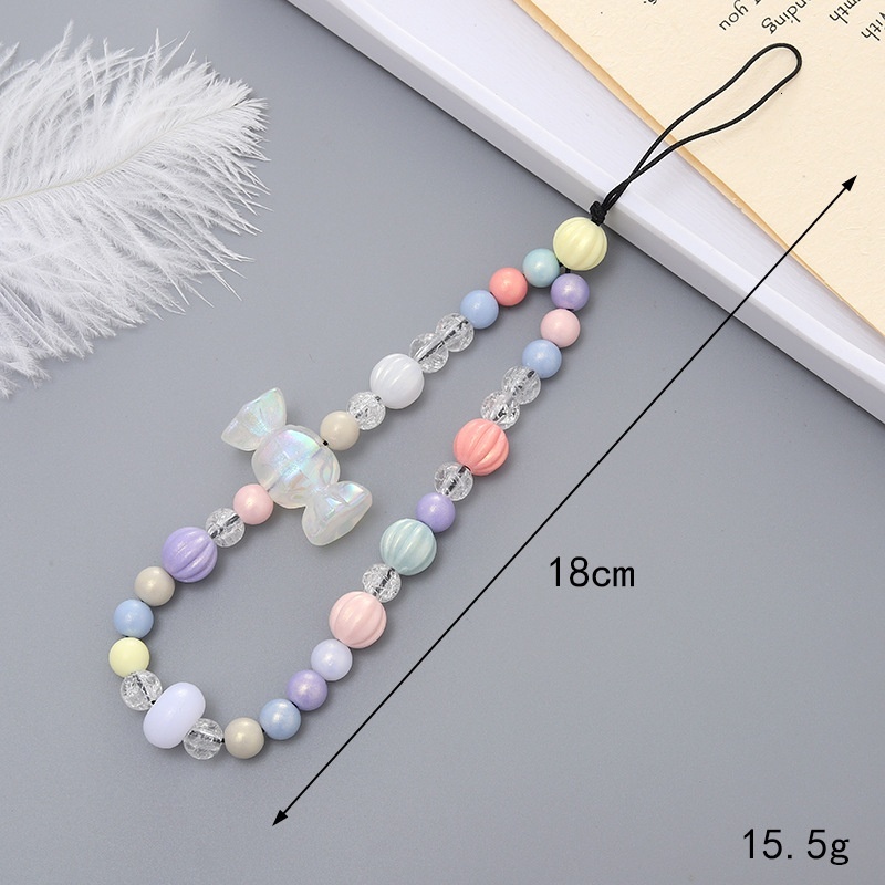 New color dopamine rice bead lanyard, summer fashion versatile mobile phone pendant, CCD chain pendant