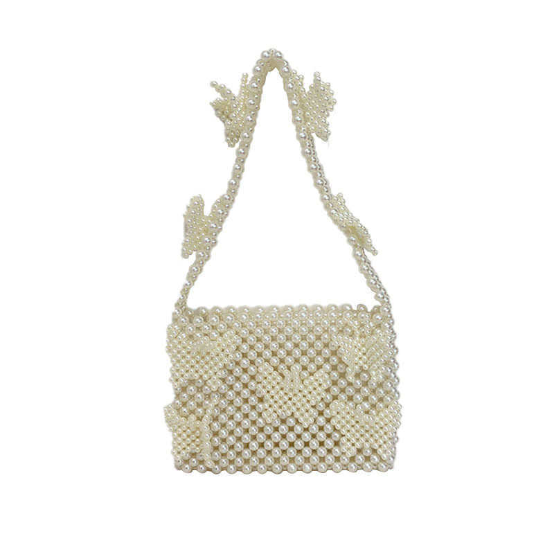 CMM Pearl Butterfly Underarm Bag, Mobile Phone Bag, Fashionable and Dynamic Fairy Photography Versatile, Hand Woven Beads 240915