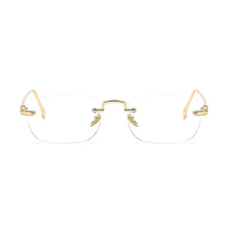 Anti blue light blocking borderless reading glasses for women square borderless elder glasses diode+0 1.0 1.5 to 4.0 W240907