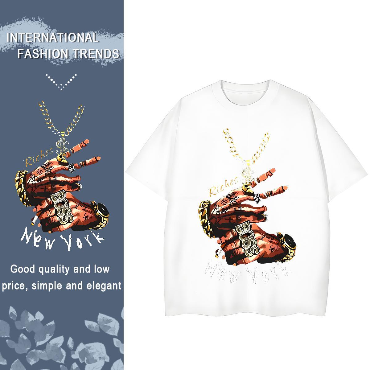 DIY T-Shirts for Women 230g Cotton Breathable Short Sleeve Sports Casual hands Woman Tshirt 5A DIY Logo Top Shirts