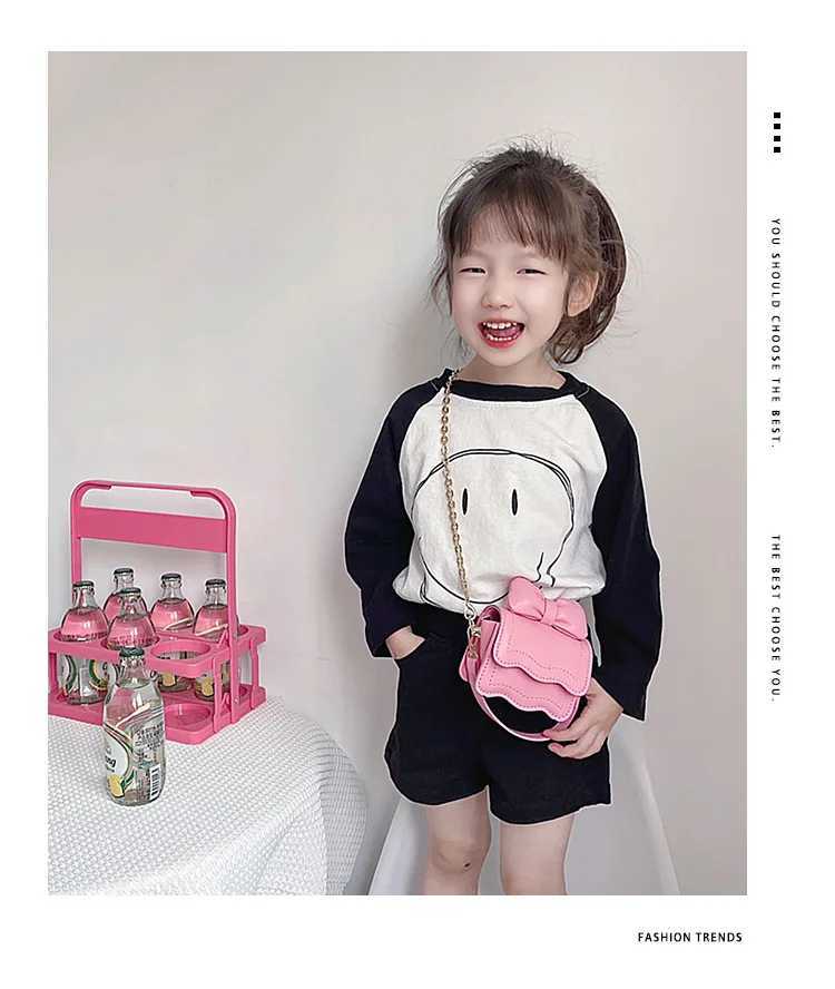 Fashionable childrens cross shaped bag cute cartoon bow foreign style baby coin purse mini girl princess bag W240906
