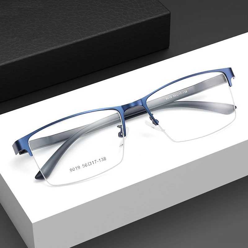 Mens metal alloy glasses frame fashionable mens square ultra light glasses Myopia optical prescription glasses F9019 W240906