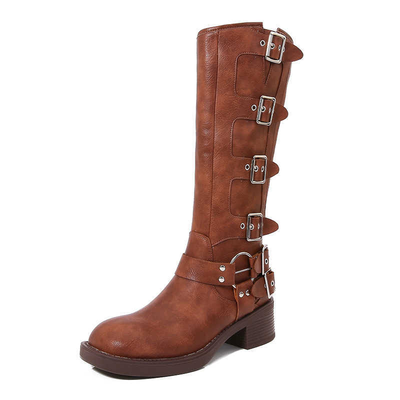 Fashion Style Martin Boots Painted Martin Boots Thick Belt Buckle And Trendy Motorcycle Rider Women Shoes 240826