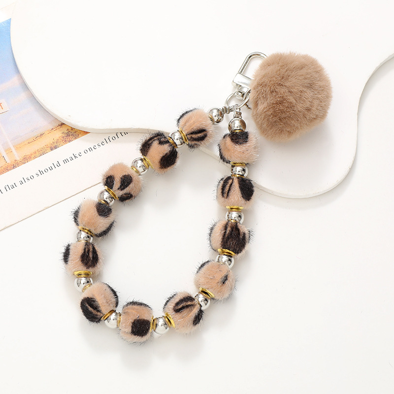 Yilian autumn and winter bead DIY plush ball pendant mobile phone case hanging rope for women