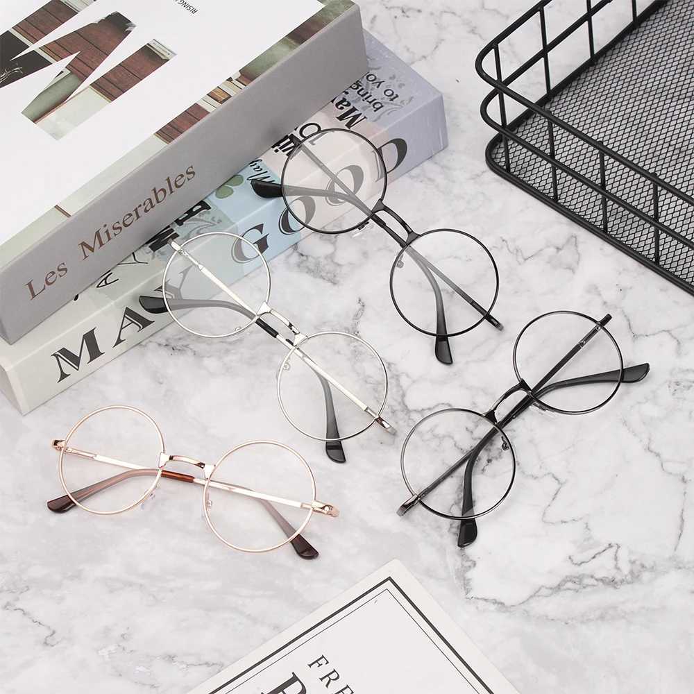 Fashion metal reading glasses retro round frame glasses womens ultra light resin glasses magnifying visual care+1.0~+4.0 W240906