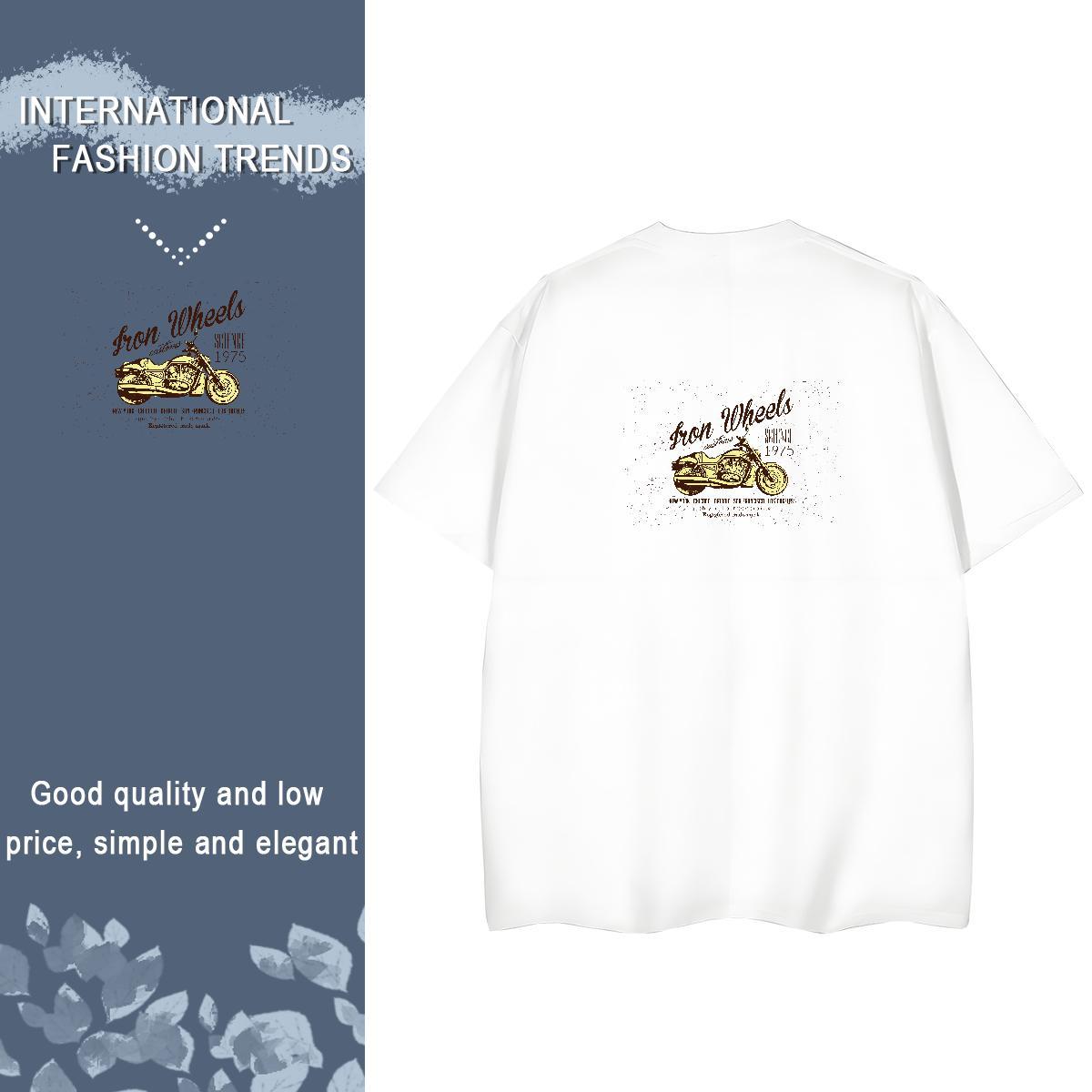 2024 Womens T Shirts 100% Cotton 230g Breathable Crew Neck Hip Hop Motorcycle Women Tees Unisex Custom Printing Tops