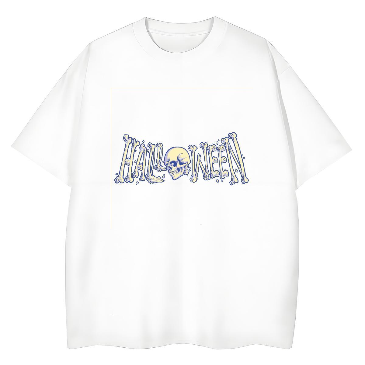 Brand T-Shirts 230g Pure Cotton Crew Neck Breathable Outdoor skull Womens Tshirts Wholesale Anime Polos