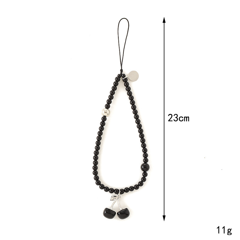 Ins niche new red cherry pendant bead CCD camera mobile phone rope luggage keychain hanging chain