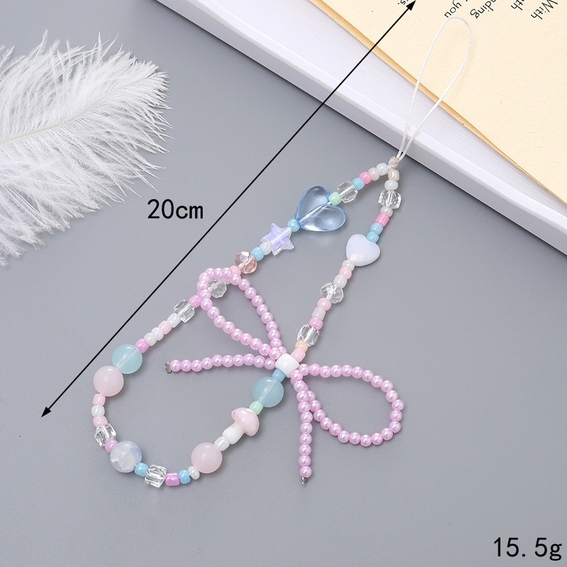 New color dopamine rice bead lanyard, summer fashion versatile mobile phone pendant, CCD chain pendant