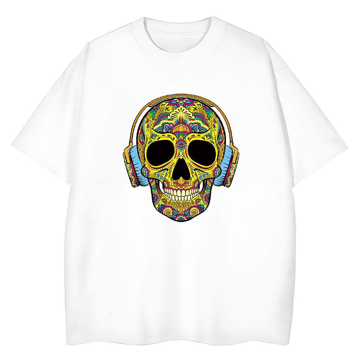 Factory Direct T shirt 100% Cotton 230g Short Sleeve O-Neck Hip Hop skull Unisex Tshirts Designer Oversized Top Shirts