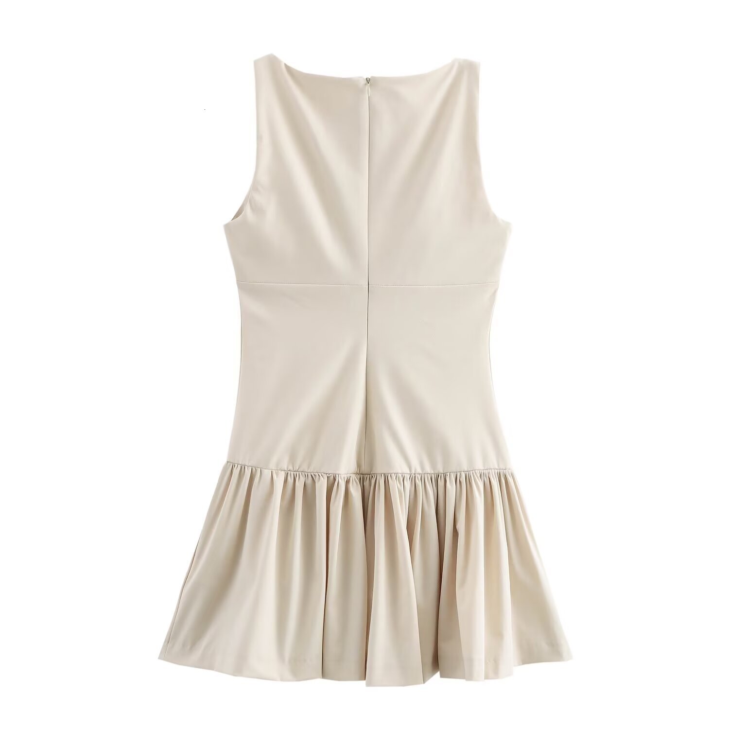 Mini Autumn Womens Dress with Wind Style Sleeveless Bow New Product Light and Mature Style