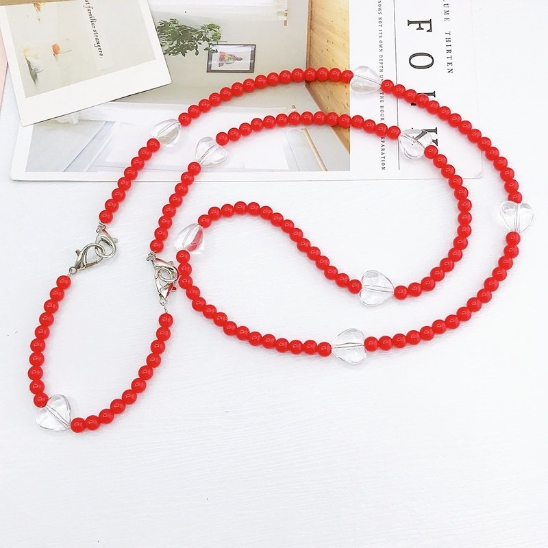 Yilian Jewelry New Acrylic Love Hand 2-in-1 Diagonal Cross Colored Women's Shoulder Strap Detachable Chain