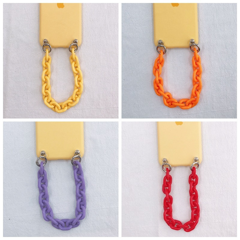 DIY phone case, women's bag, hand-held chain, acrylic 2-in-1 diagonal cross color detachable chain
