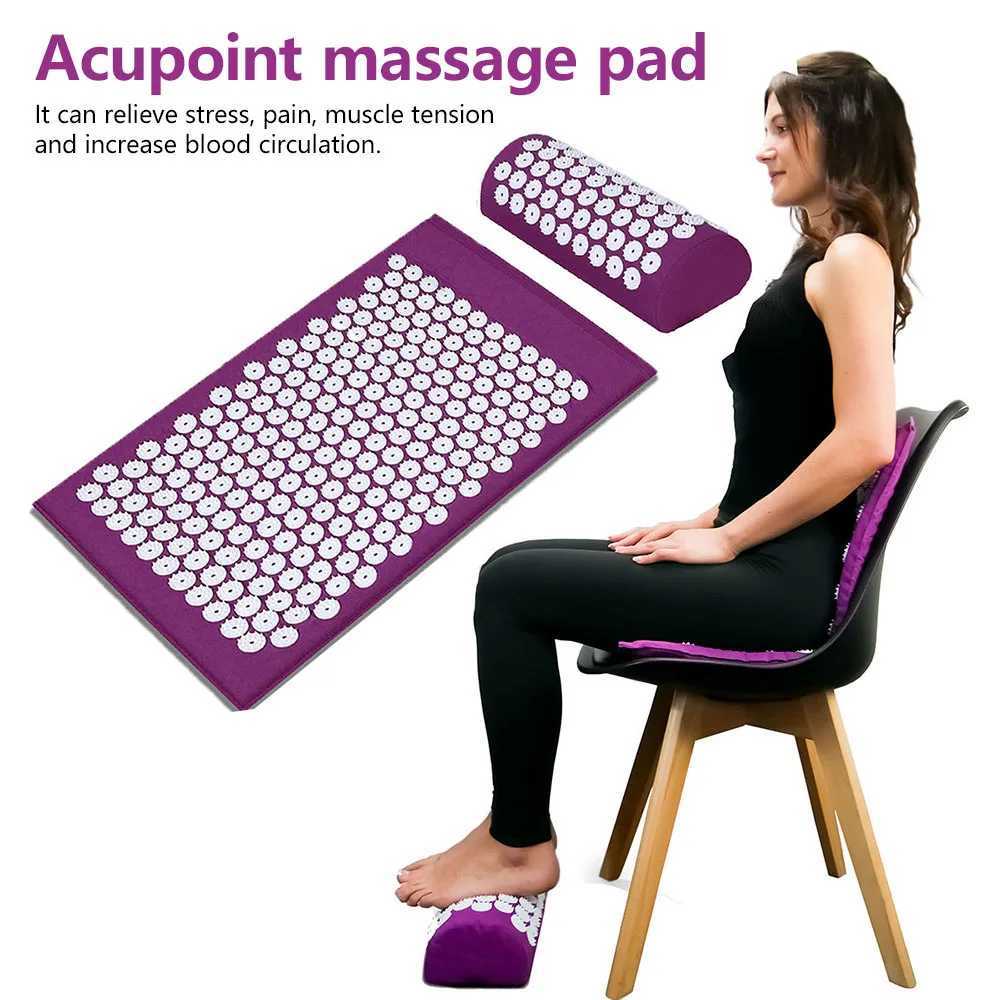 65 * 40cm Massage Mat Massage Mat Relieves Back Pain Acupuncture Mat Yoga Mat/Pillow Set W240906