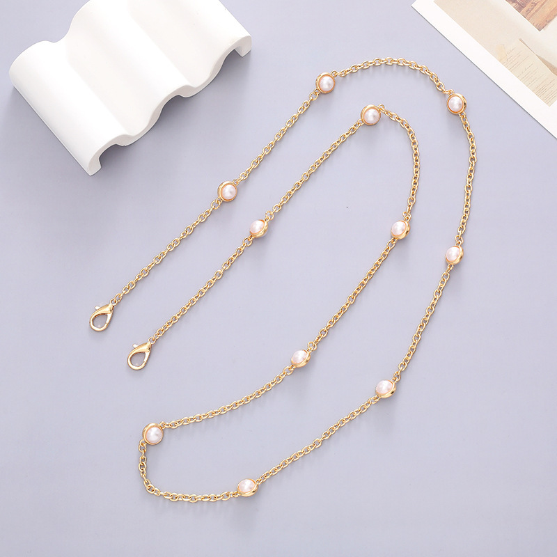 Yilian's new metal pearl crossbody phone case pendant bag chain shoulder strap hanging rope for women