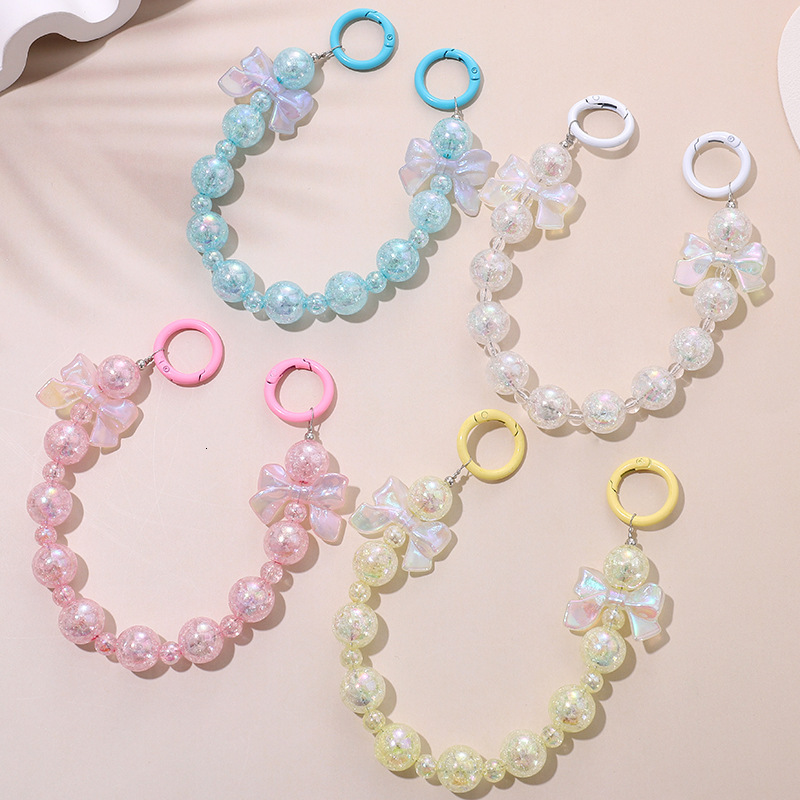 Yi Lian's new crack bead beaded mobile phone case hanging accessories, bag chain, water cup extension chain