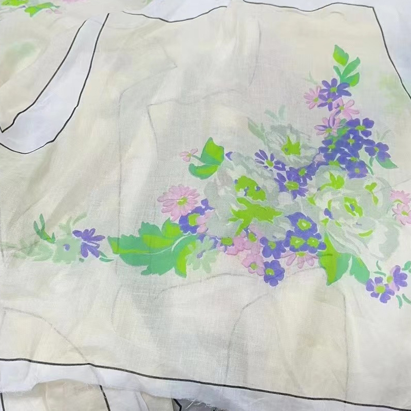 Clothing fabrics linen ramie linen cotton linen viscose woven fabric digital printing fabric factory direct supply
